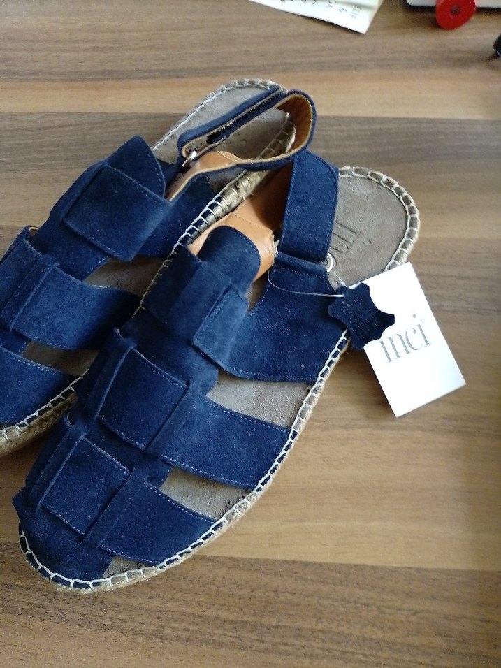 İNCİ Mavi Süet Erkek Sandalet - Görsel 3