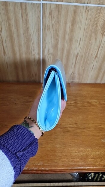 Beden mavi Renk Bebe mavisi rugan clutch
