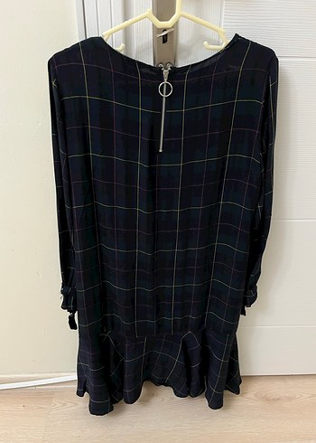 Kareli Piliseli Midi Kadın Elbise - Görsel 6