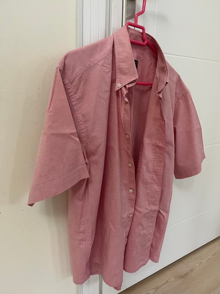 Kısa Kol Pamuk Keten Gömlek - Görsel 4