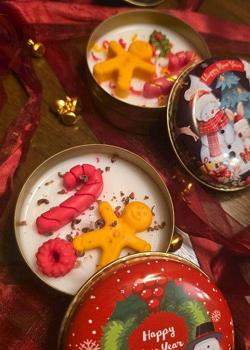 Renkli Yılbaşı Temalı Mum Kutusu - Görsel 3