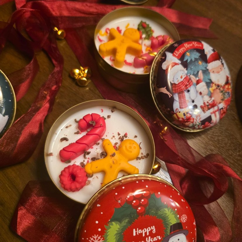 Renkli Yılbaşı Temalı Mum Kutusu - Görsel 3