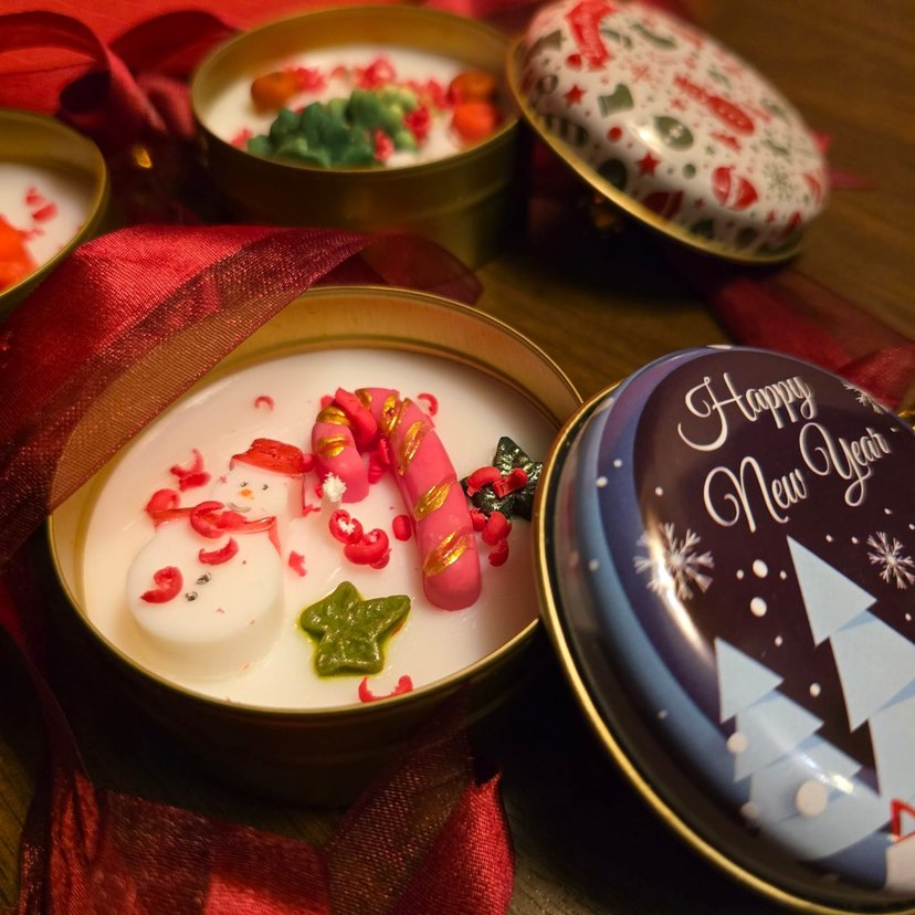 Renkli Yeni Yıl Temalı Mum - Görsel 3