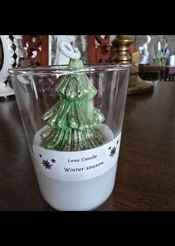 Beyaz Kış Temalı Mum - Görsel 2