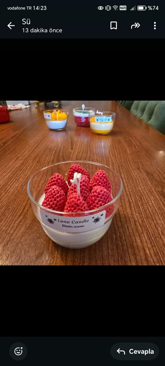 Beyaz Luna Candle Mum - Görsel 2