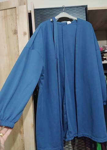 Kadın Mavi Uzun Kollu Salaş kap - Görsel 2