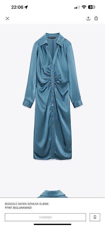 Zara saten elbise