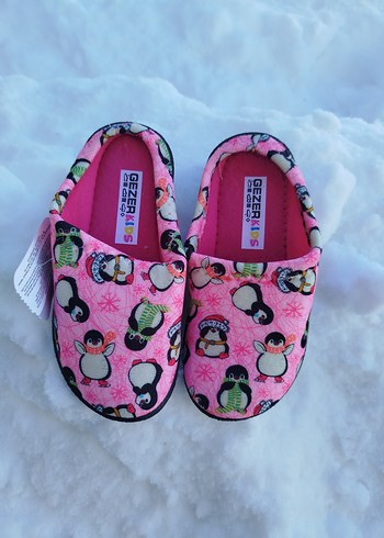 Renkli Baskılı Mor Kız Çocuk Ev Terliği - Görsel 2