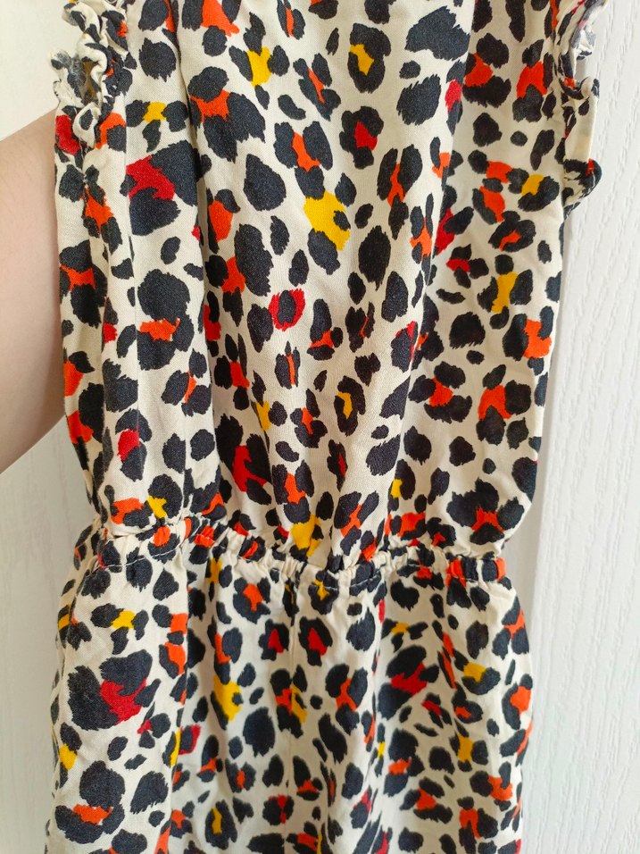 Temiz kullanılmıştır 4-5 yaş tulum Kız Çocuk Leopar tulum - Görsel 5