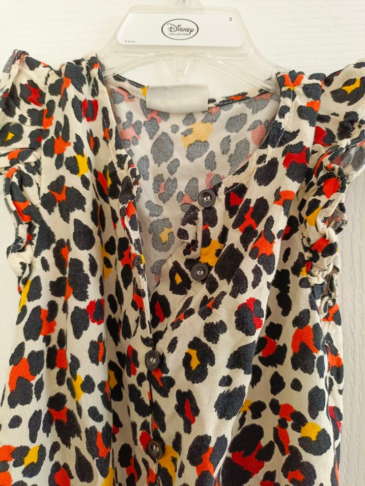 Temiz kullanılmıştır 4-5 yaş tulum Kız Çocuk Leopar tulum - Görsel 2