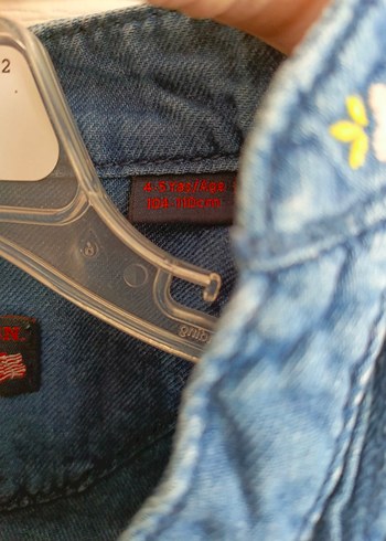 Us polo assn Nakışlı Düğmeli Uzun Kollu Kot Elbise - Görsel 5