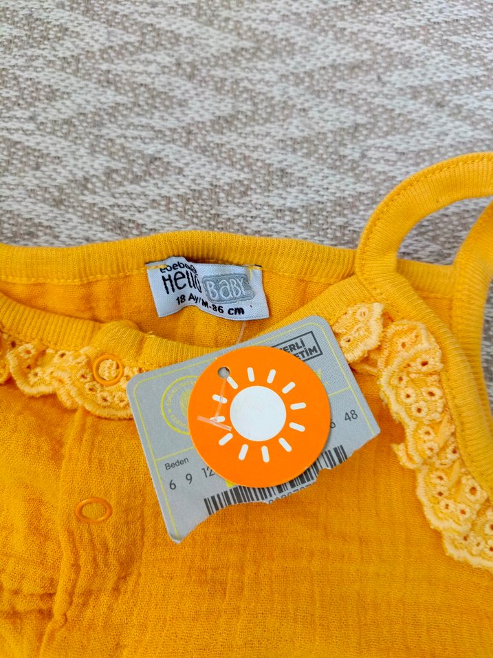 Sarı Fırfırlı Bebek Kız Tulum - Görsel 2