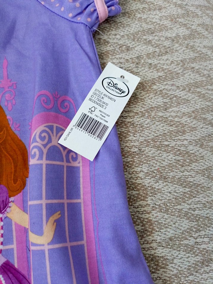 Kız Çocuk Mor Prenses Temalı Elbise - Görsel 2