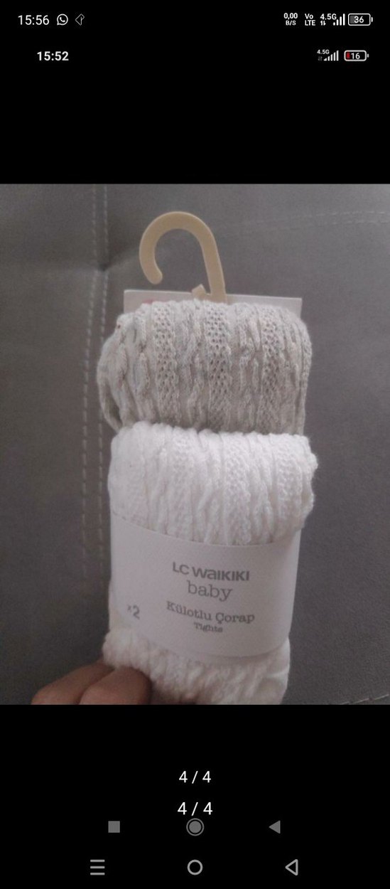 LC Waikiki Bebek Kalotlu 2'li Örgü Çorap - Görsel 3