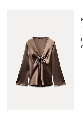 Zara Zara Saten Bluz