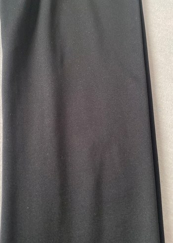 Diğer Kadın Siyah Normal Boy Yırtmaçlı Kumaş Pantolon