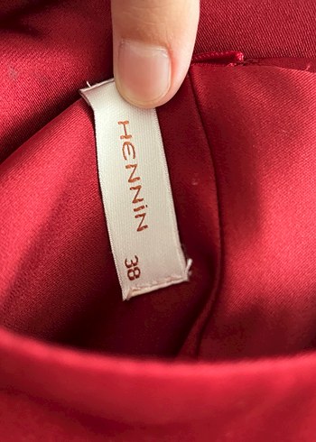 Kırmızı Uzun Kollu Drapeli Abiye Elbise - Görsel 5