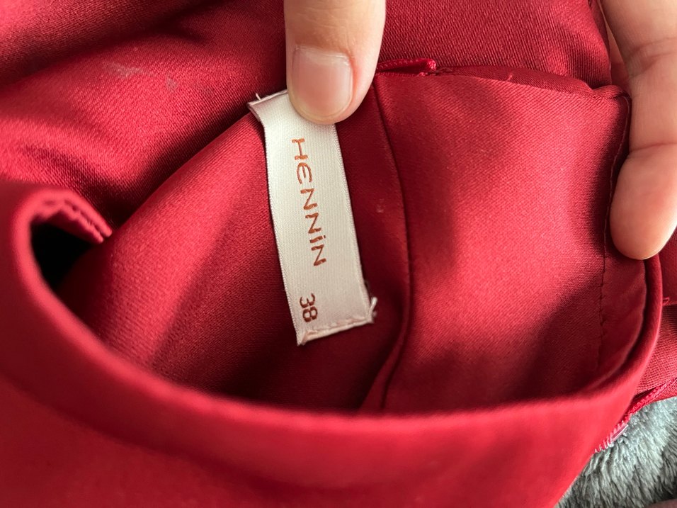 Kırmızı Uzun Kollu Drapeli Abiye Elbise - Görsel 5