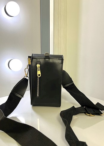 Siyah Deri Kadın telefon  Çantası - Görsel 2