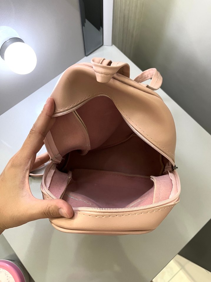 Pembe Deri çocuk  Sırt Çantası - Görsel 4