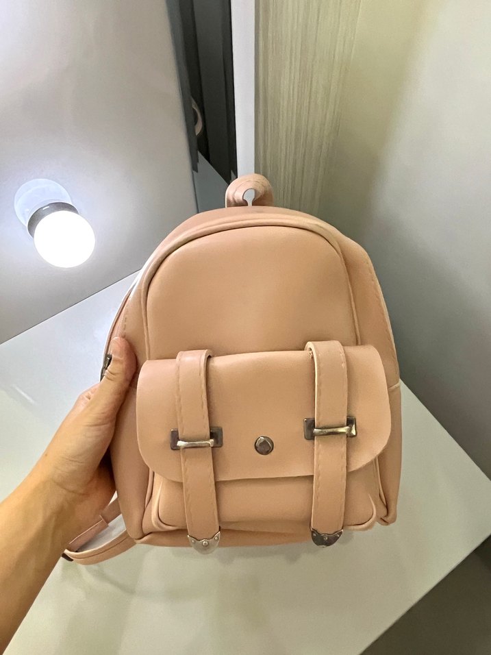 Pembe Deri çocuk  Sırt Çantası - Görsel 3