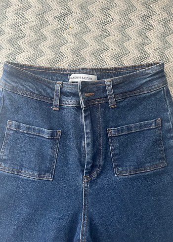 Bohem Tarzı Regular Fit Midi Denim Kadın Jean - Görsel 2