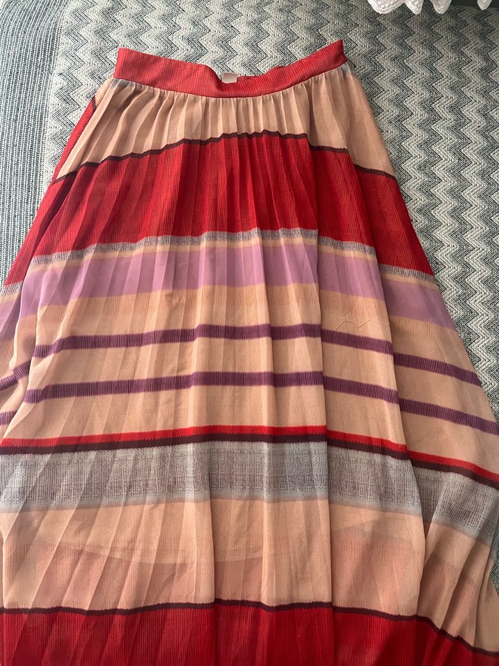 Kadın Çok Renkli Pileli Uzun Etek - Görsel 2