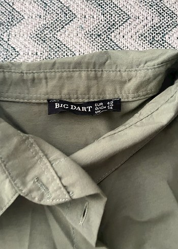 Gri Keten Kadın Gömlek, Salaş Kesim, Uzun Kollu - Görsel 2