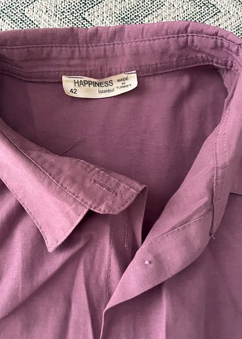 Gri Keten Kadın Gömlek, Salaş Kesim, Uzun Kollu - Görsel 3