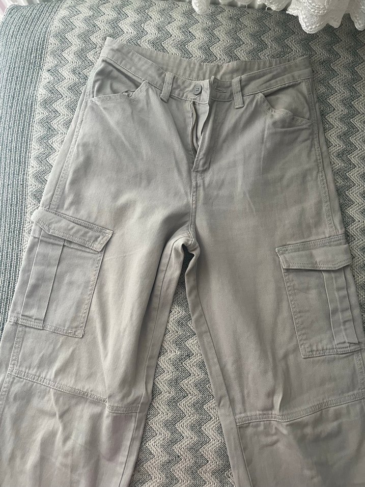 Gri Kadın Rahat Kesim Midi Kot Pantolon - Görsel 2