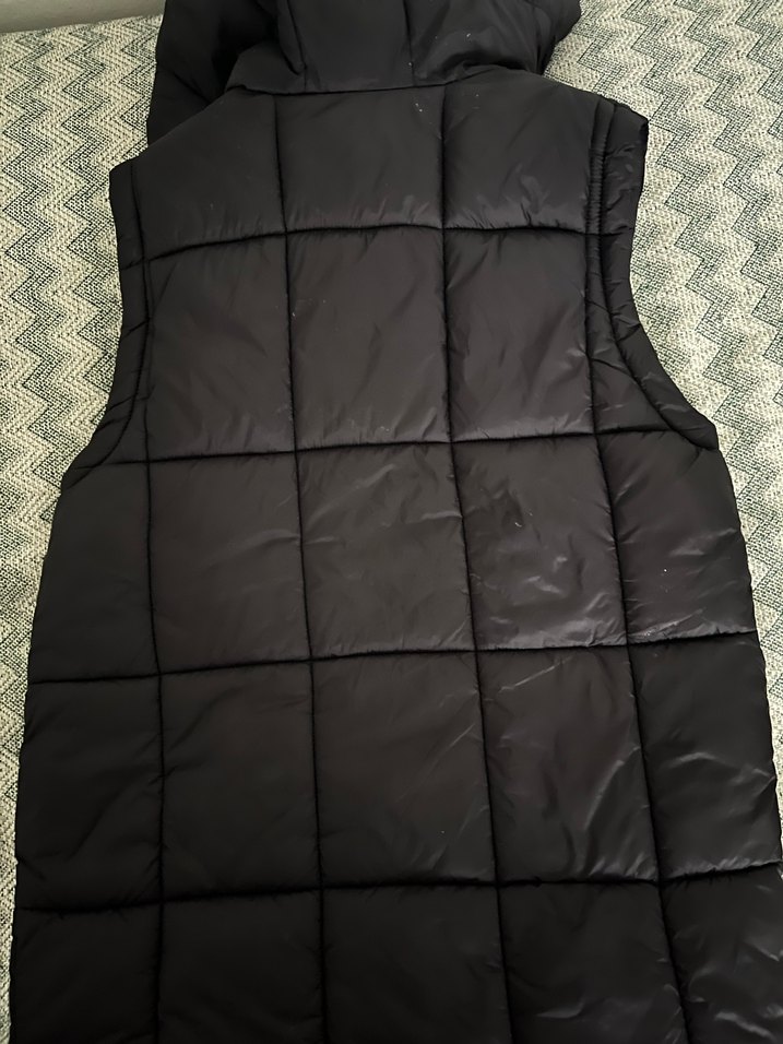 Siyah Kapüşonlu Fermuarlı çocuk yelek - Görsel 3