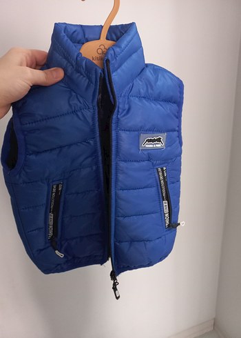 Parlak Mavi Fermuarlı Erkek Çocuk Yeleği