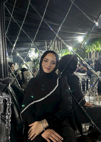 Siyah taşlı uzun elbise - Görsel 5