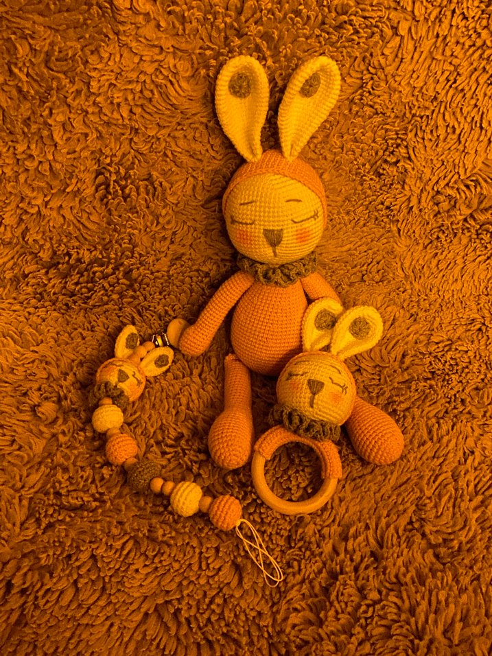 Pembe Tavşan Emzik Zinciri ve Diş Kaşıyıcı Seti - Görsel 4