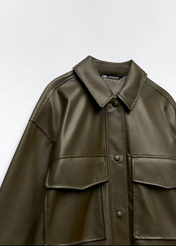 Zara Deri Kadın Ceket - Görsel 4