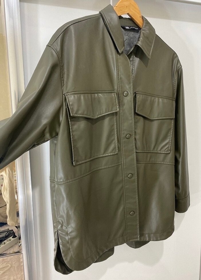 Zara Deri Kadın Ceket - Görsel 5