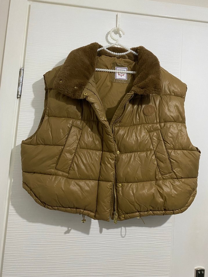 Polo Kürklü Kahverengi  Kadın Yelek - Görsel 5