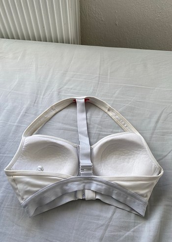 Önden Fermuarlı Beyaz Spor Sütyeni - Görsel 3