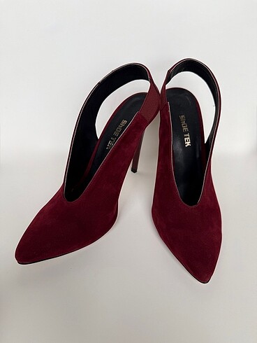 36 Beden bordo Renk Shoe Tek Topuklu Ayakkabı