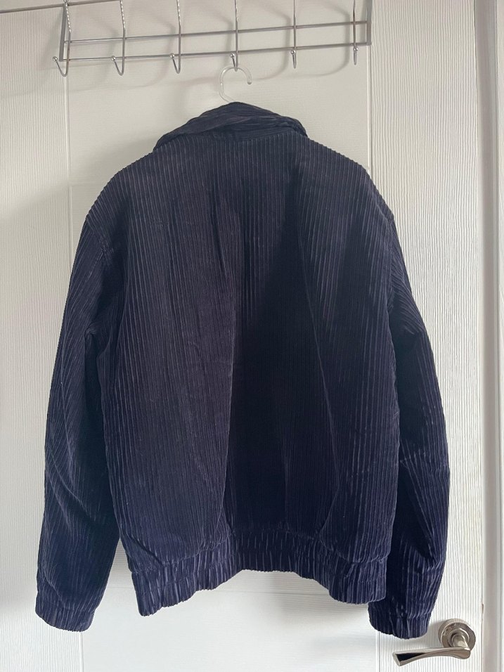 ZARA Fermuarlı Lacivert Kadife Erkek Ceket - Görsel 3