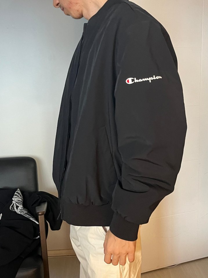 Champion Siyah Erkek  Bomber Ceket Rahat Kesim - Görsel 2