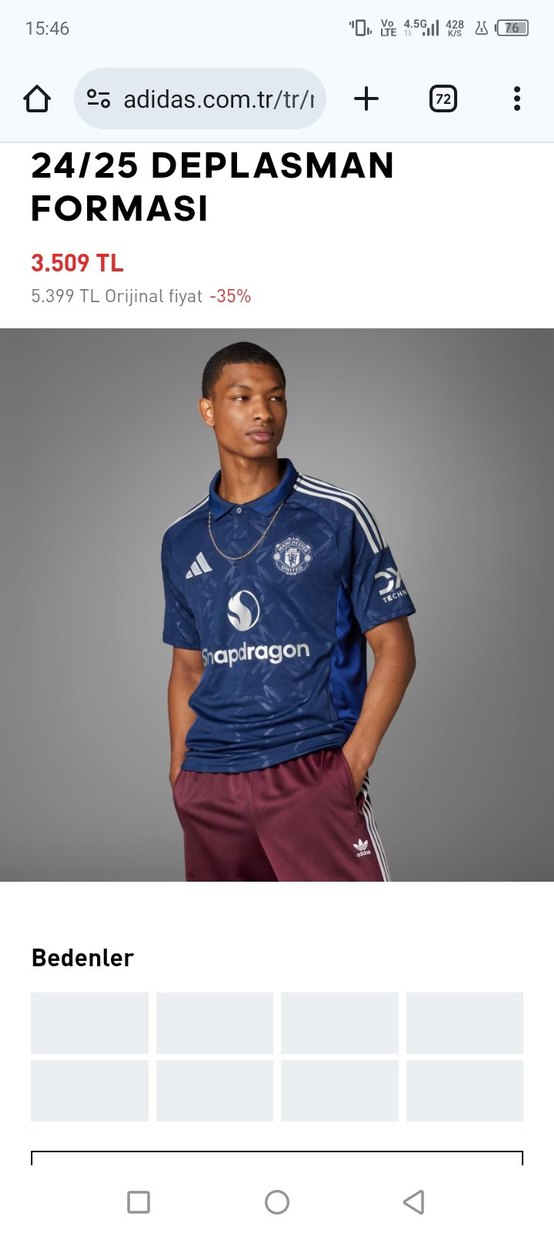 Manchester United Lacivert Kısa Kollu Spor Forma - Görsel 5