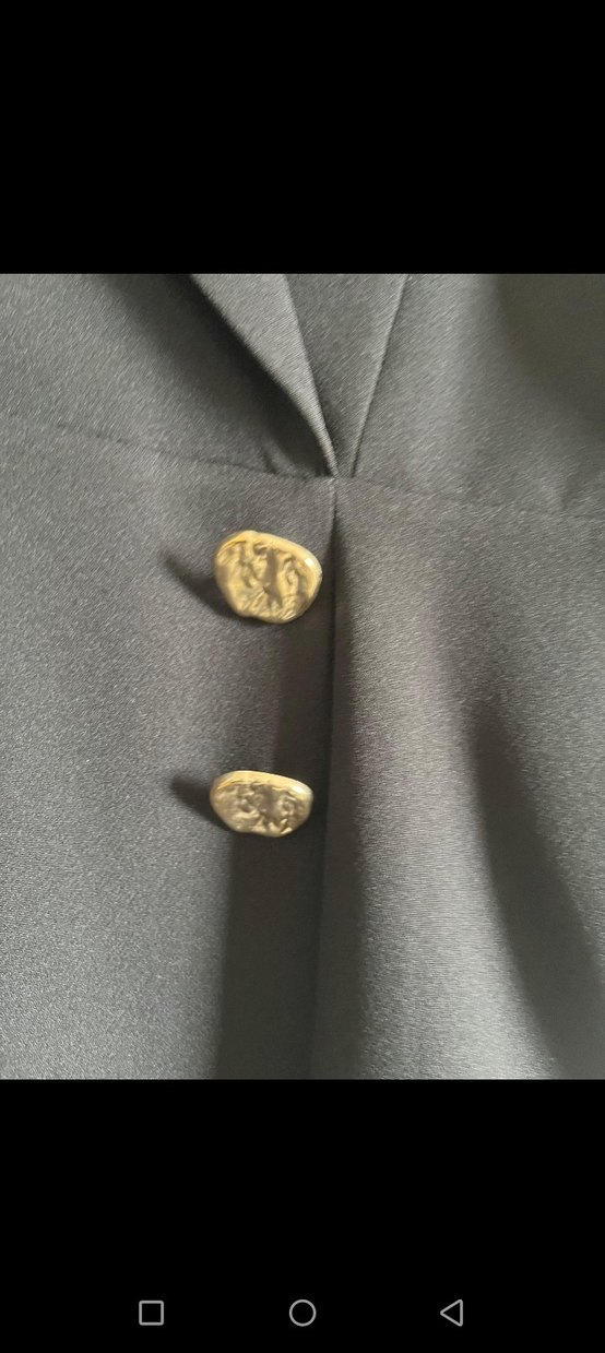 Kadın Siyah Uzun Kesim Düğmeli Blazer Elbise - Görsel 3