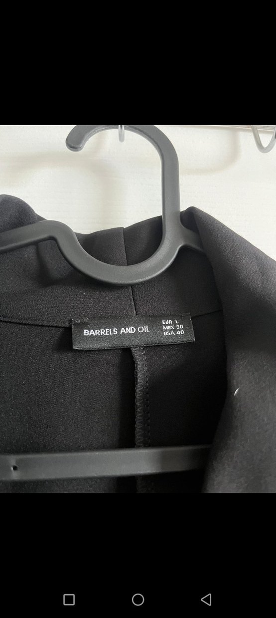 Kadın Siyah Uzun Kesim Düğmeli Blazer Elbise - Görsel 2