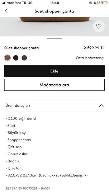 Mango Deri çanta Mango