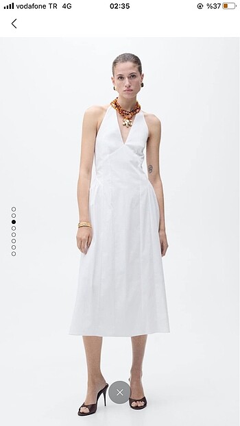 Halter yaka midi elbise mango