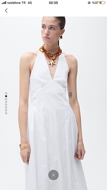 Mango Halter yaka midi elbise mango