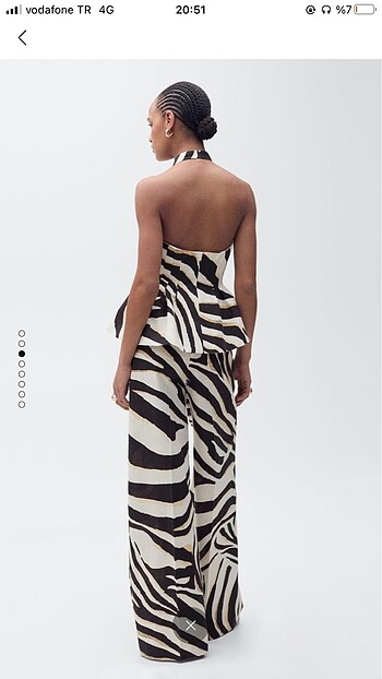 36 Beden Zebra desenli wideleg keten pantolon