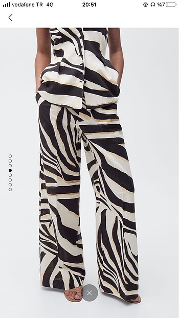 36 Beden çeşitli Renk Zebra desenli wideleg keten pantolon