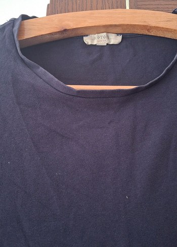 Linen Kumaşlı Lacivert  Tişört - Görsel 2